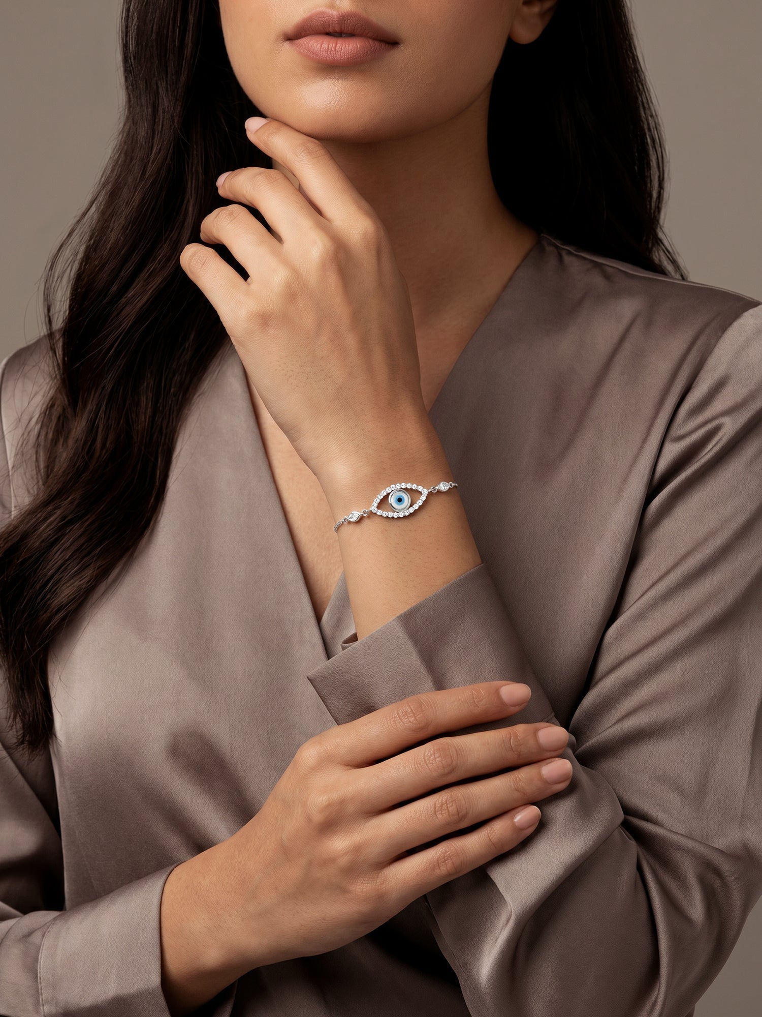 Silver Evil Eye Vibe Bracelet