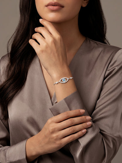 Silver Evil Eye Vibe Bracelet