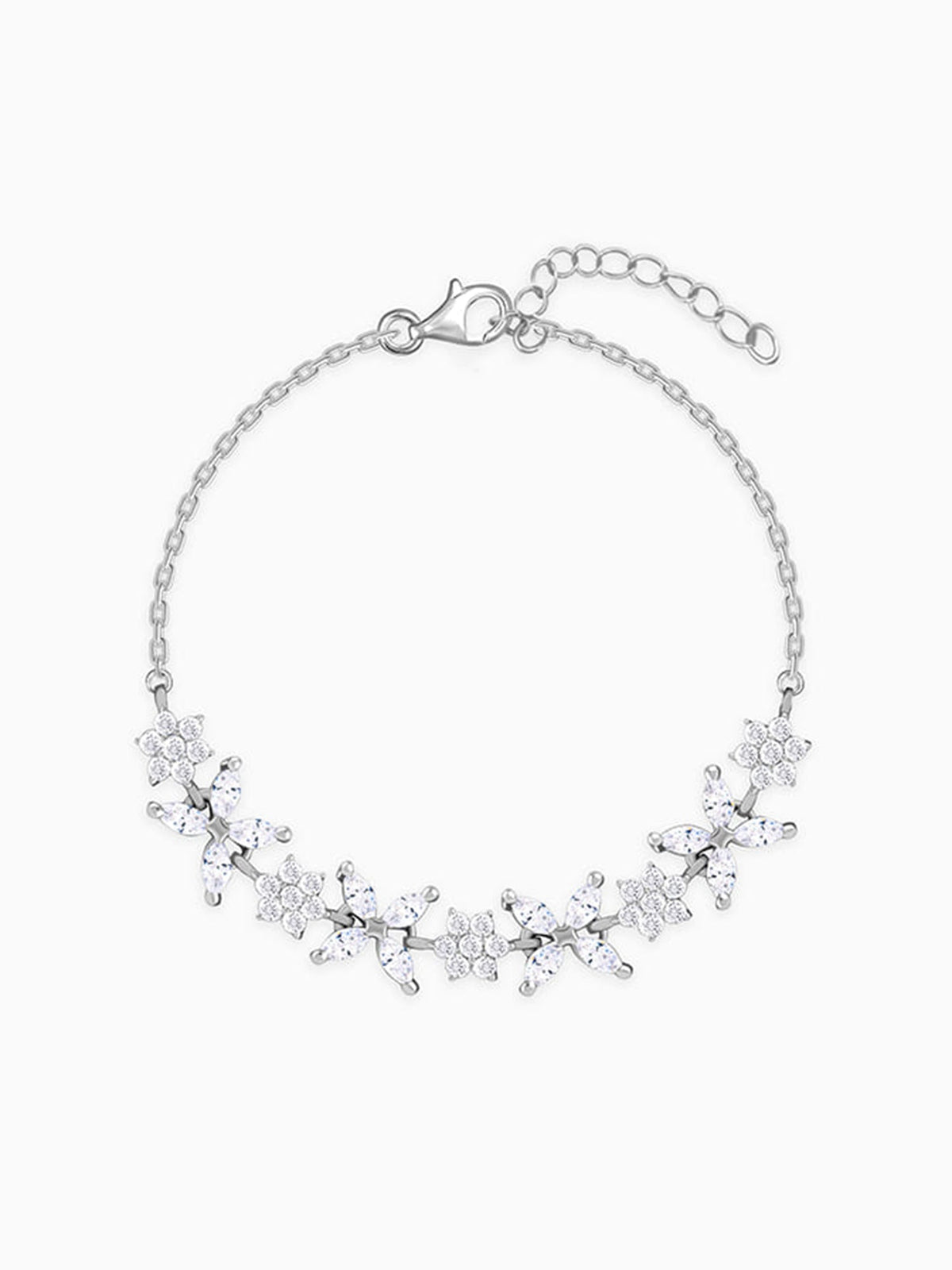 Silver Kind Floral Bracelet
