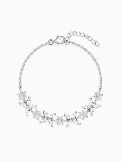 Silver Kind Floral Bracelet
