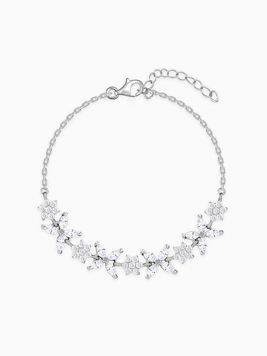 Silver Kind Floral Bracelet