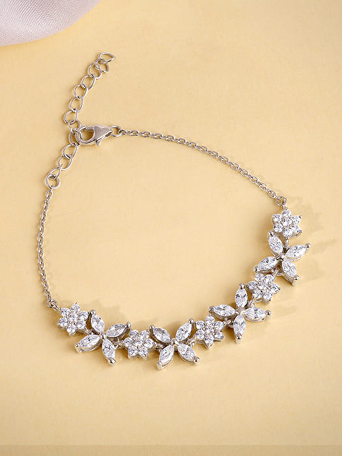 Silver Kind Floral Bracelet