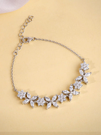 Silver Kind Floral Bracelet