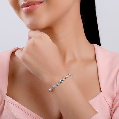 Silver Infinity Linked Bracelet