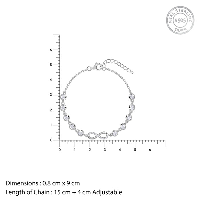 Silver Infinity Linked Bracelet - Silver Bracelet For Women