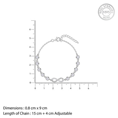 Silver Infinity Linked Bracelet - Silver Bracelet For Women