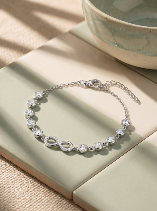 Kriti Sanon Silver Infinity Linked Bracelet