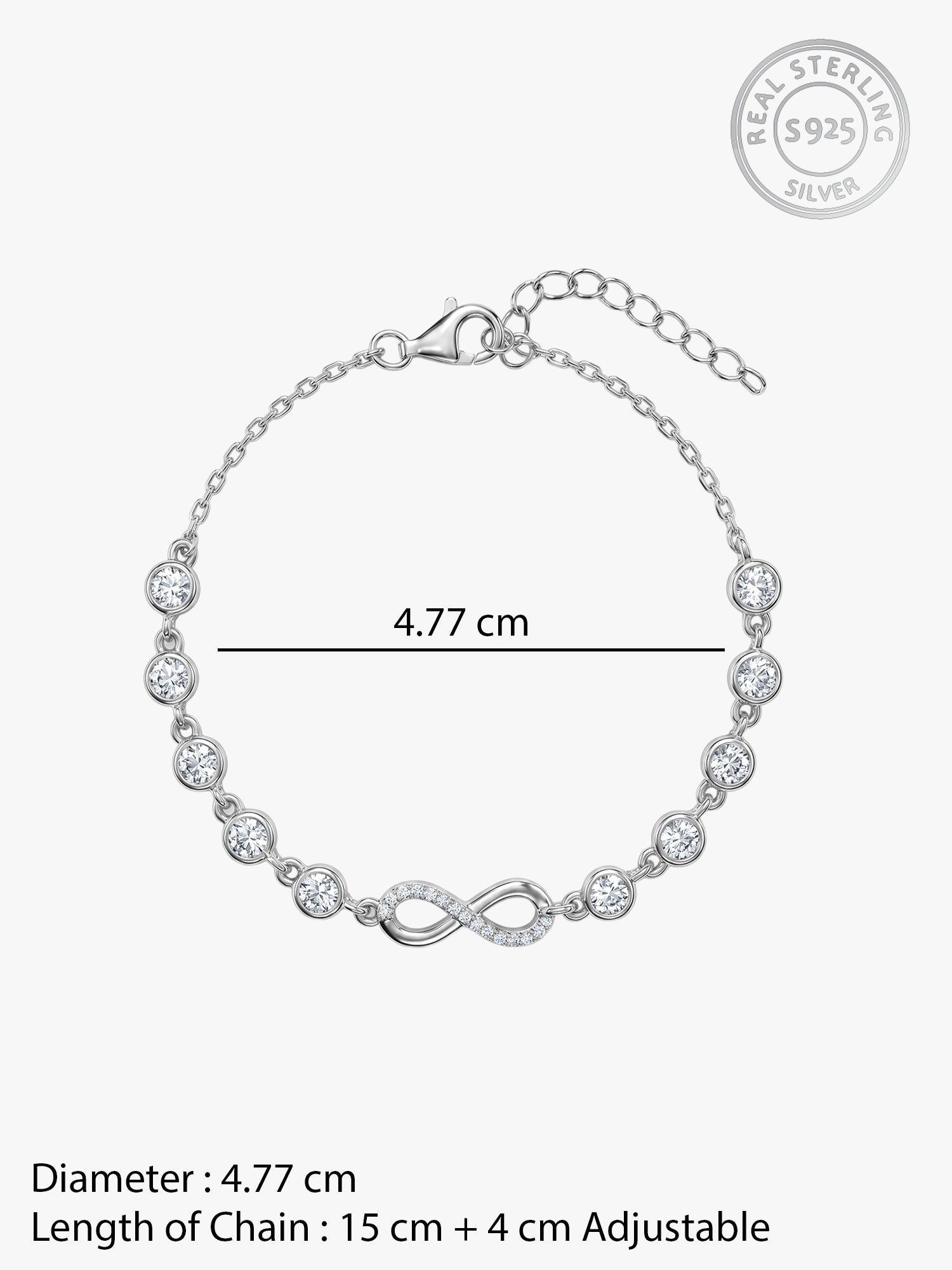 Kriti Sanon Silver Infinity Linked Bracelet