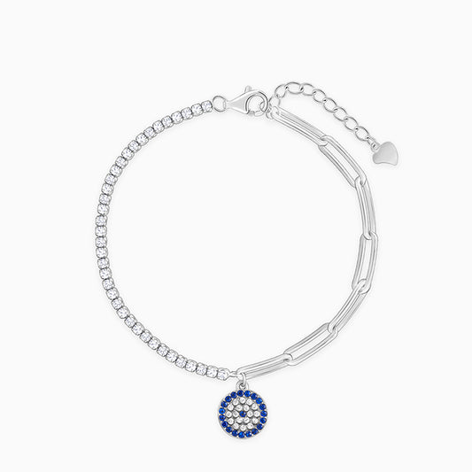 Silver Blue Halo Bracelet