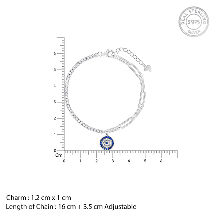 Silver Blue Halo Bracelet