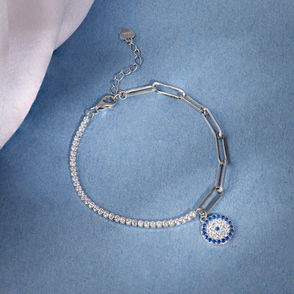 Silver Blue Halo Bracelet