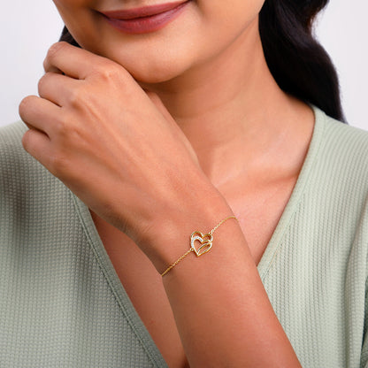 Gold Bonded Hearts Bracelet