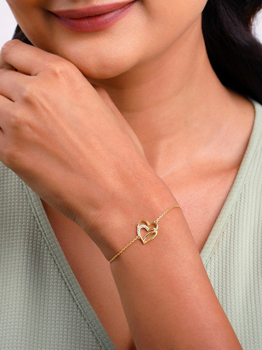 Gold Bonded Hearts Bracelet