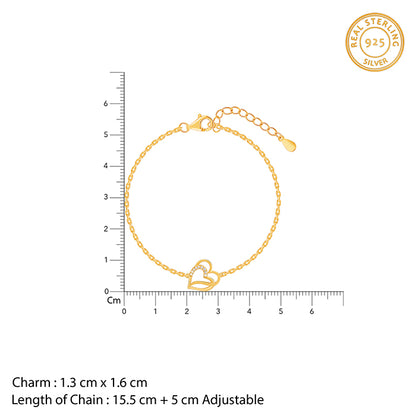 Gold Bonded Hearts Bracelet