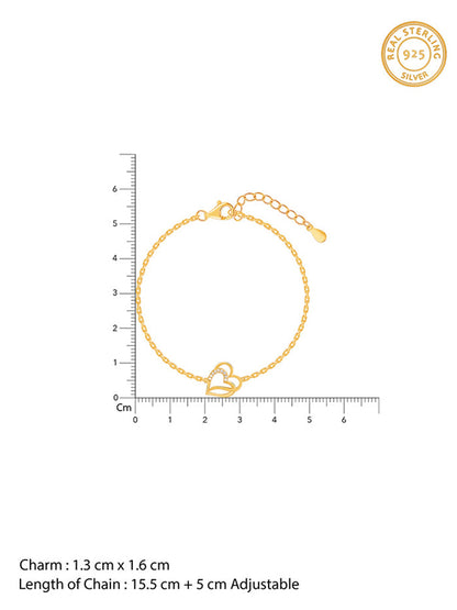 Gold Bonded Hearts Bracelet