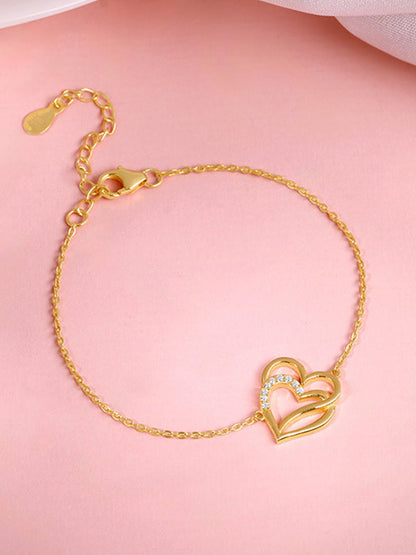 Gold Bonded Hearts Bracelet