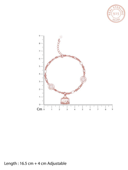 Rose Gold Weave Charm Bracelet