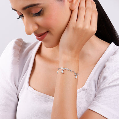 Silver Half Moon Bracelet