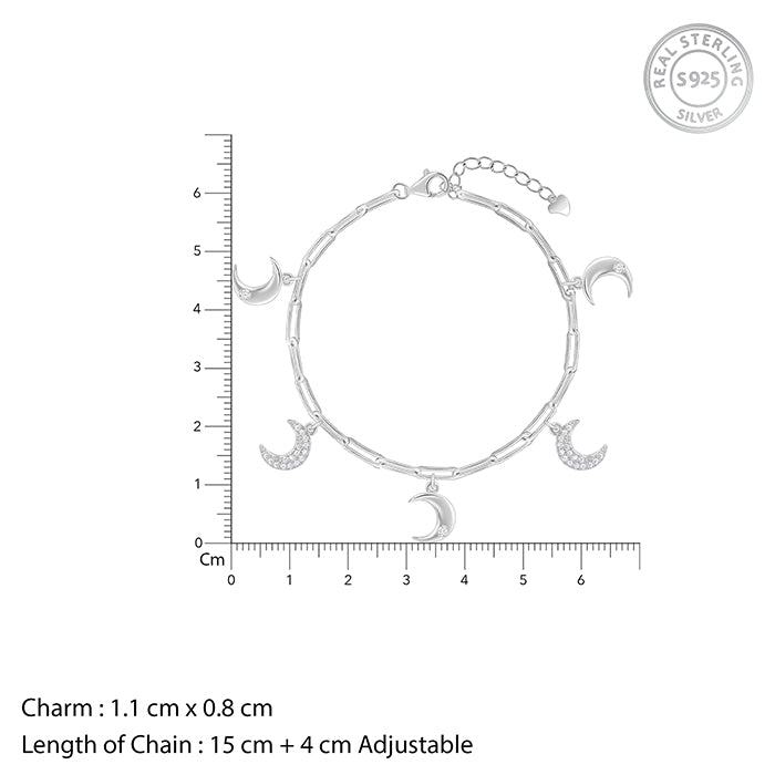 Silver Half Moon Bracelet