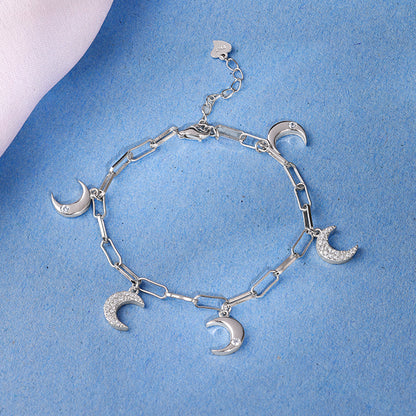 Silver Half Moon Bracelet