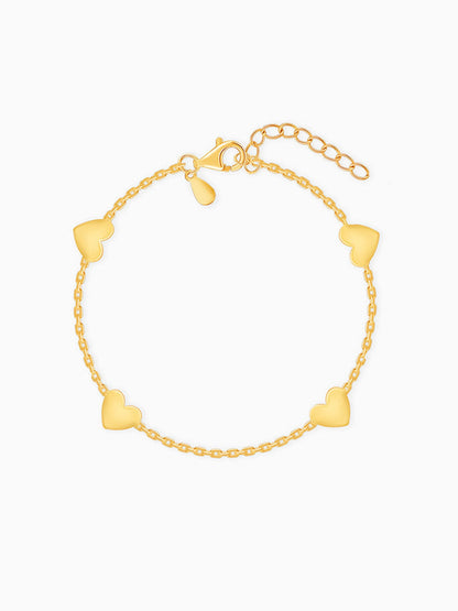 Golden Multiple Heart Bracelet