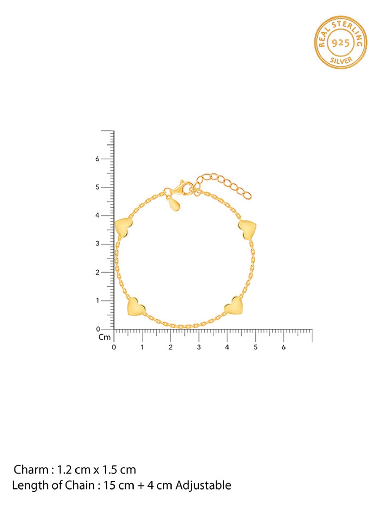 Golden Multiple Heart Bracelet