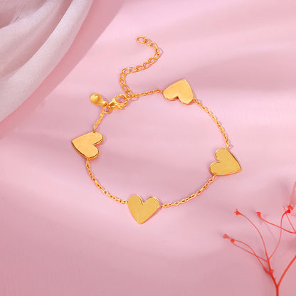 Golden Multiple Heart Bracelet