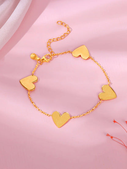 Golden Multiple Heart Bracelet