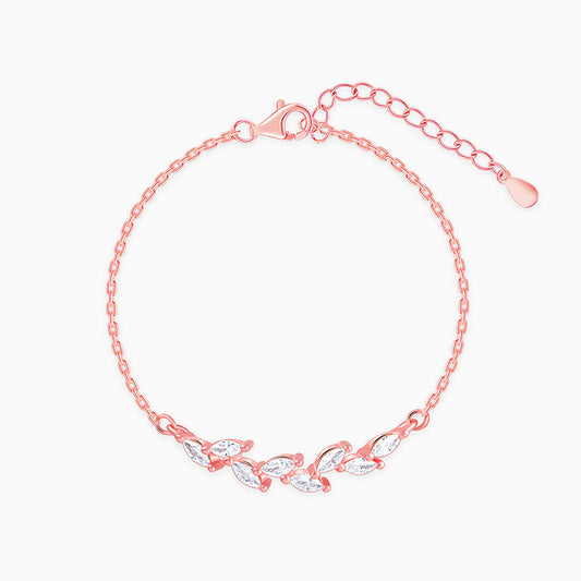 Rose Gold Zirconia Ferns Bracelet
