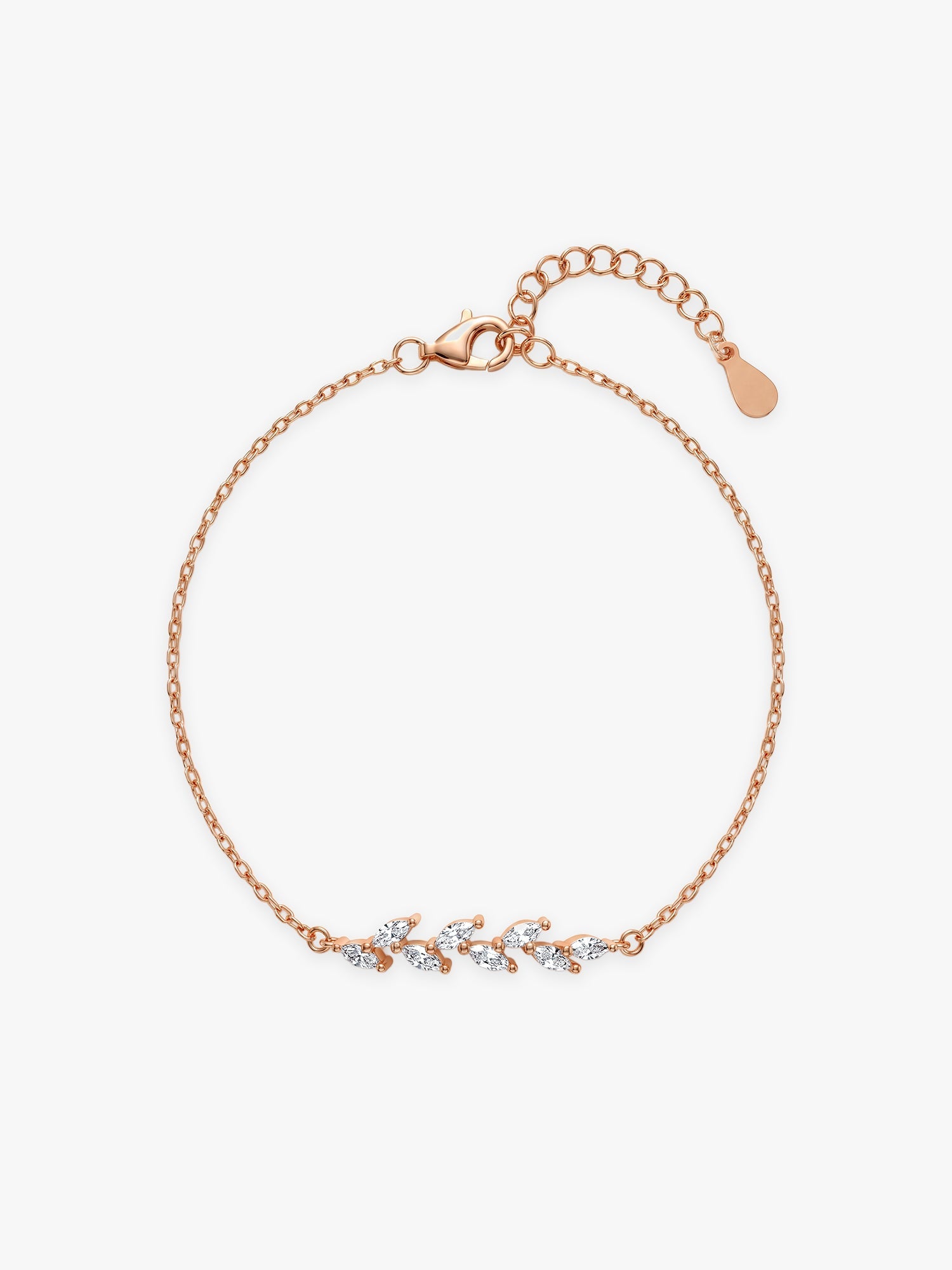 Rose Gold Zirconia Ferns Bracelet