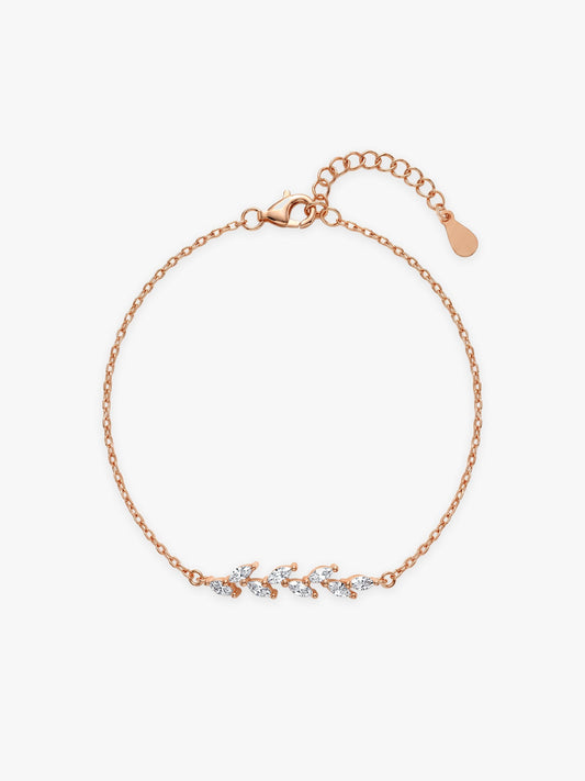 Rose Gold Zirconia Ferns Bracelet