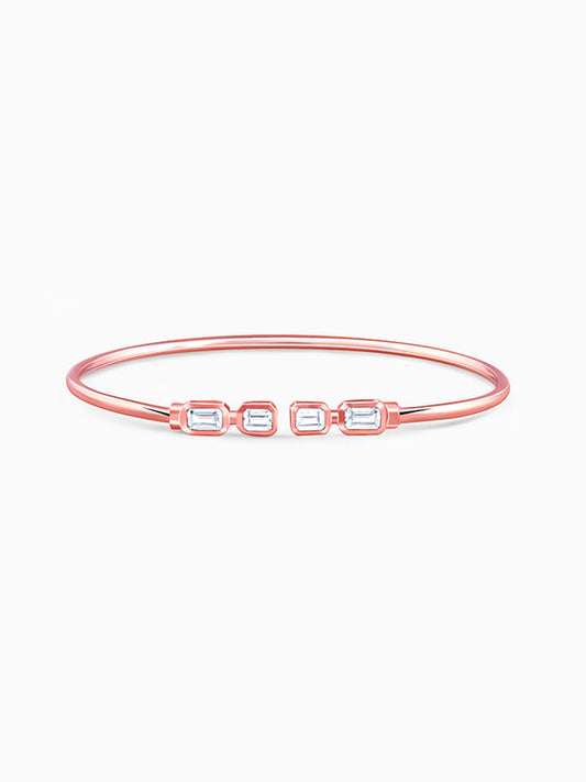 Rose Gold Baguette Binge Cuff Bracelet