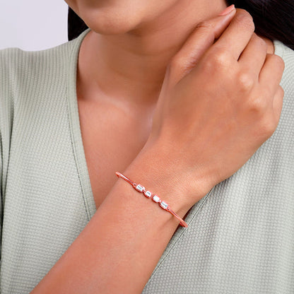 Rose Gold Baguette Binge Cuff Bracelet