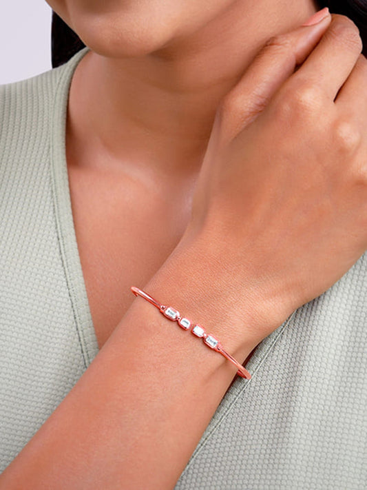 Rose Gold Baguette Binge Cuff Bracelet