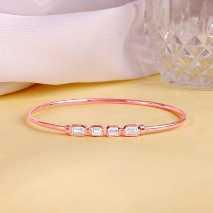 Rose Gold Baguette Binge Cuff Bracelet