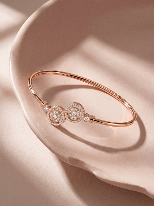 Rose Gold Circle Bond Cuff Bracelet