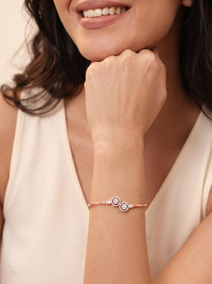 Rose Gold Circle Bond Cuff Bracelet