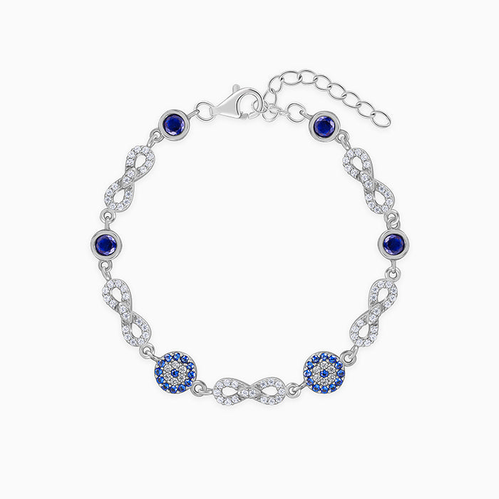 Silver Infinity Evil Eye Bracelet - silver bracelet for mom