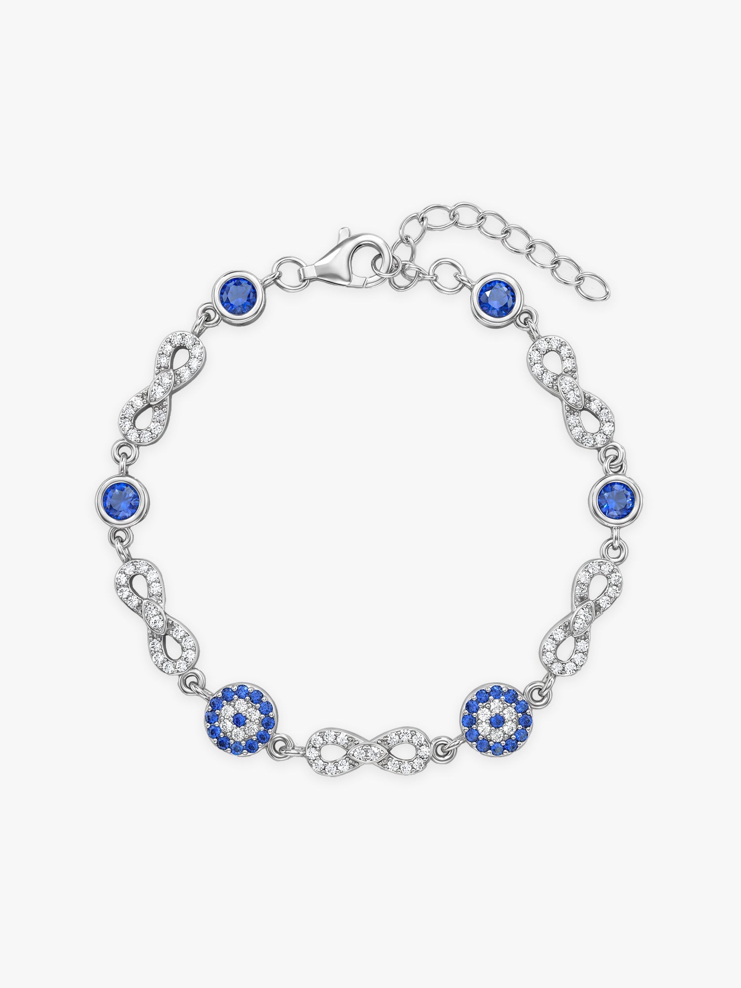 Silver Infinity Evil Eye Bracelet