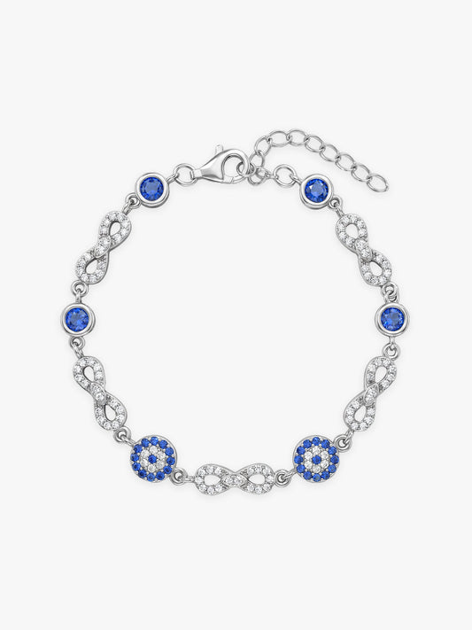 Silver Infinity Evil Eye Bracelet
