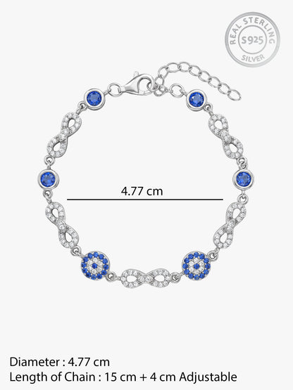 Silver Infinity Evil Eye Bracelet