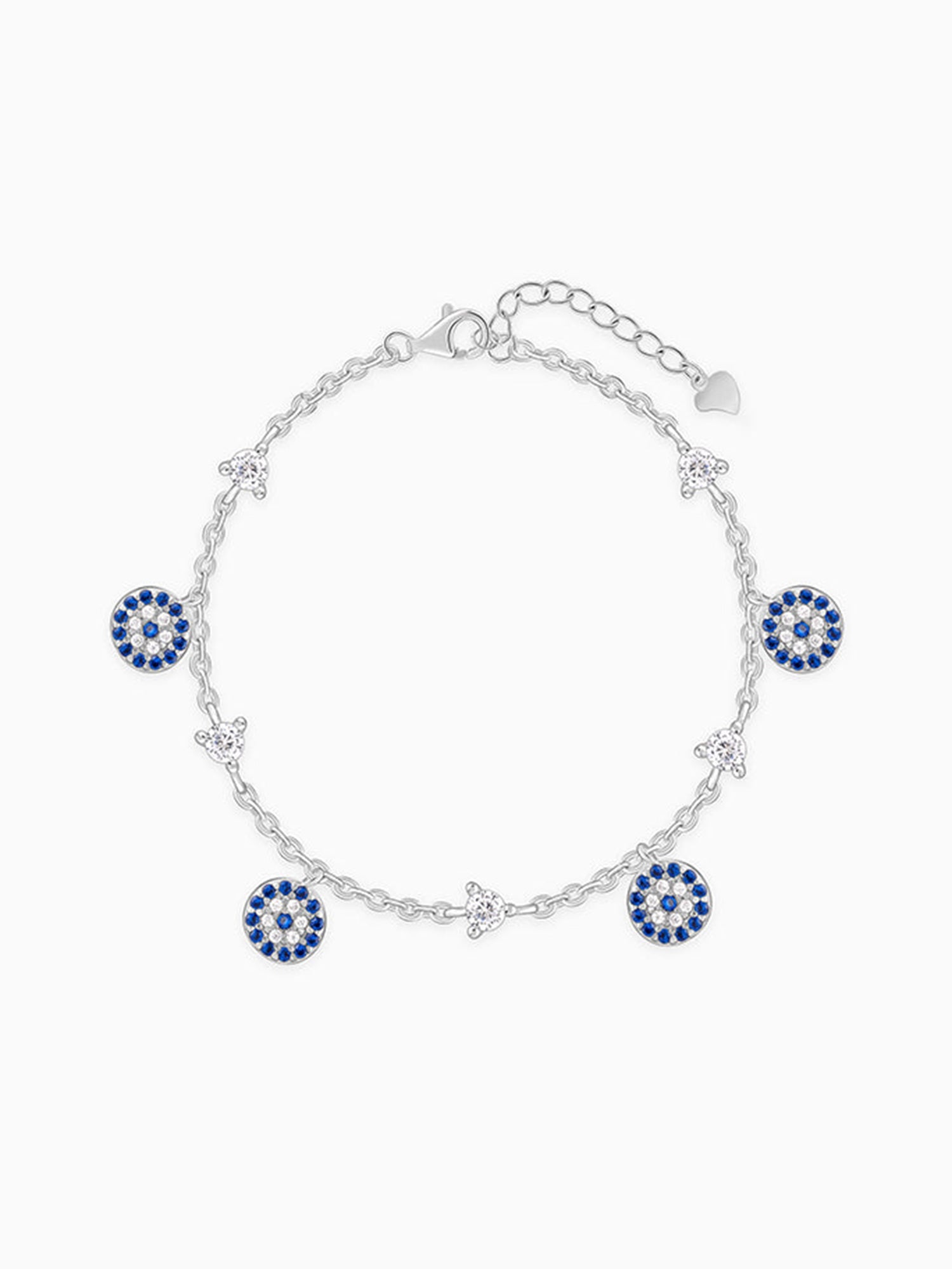 Silver Azure Evil Eye Bracelet