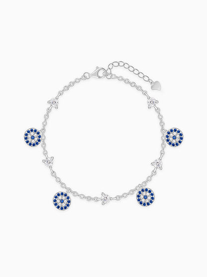Silver Azure Evil Eye Bracelet