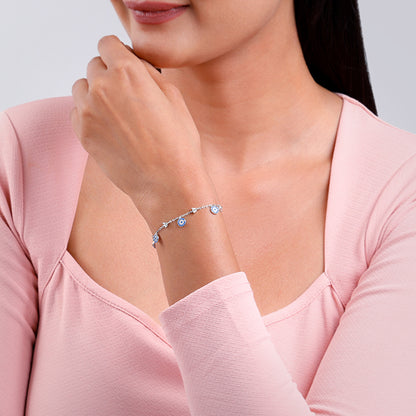 Silver Azure Evil Eye Bracelet