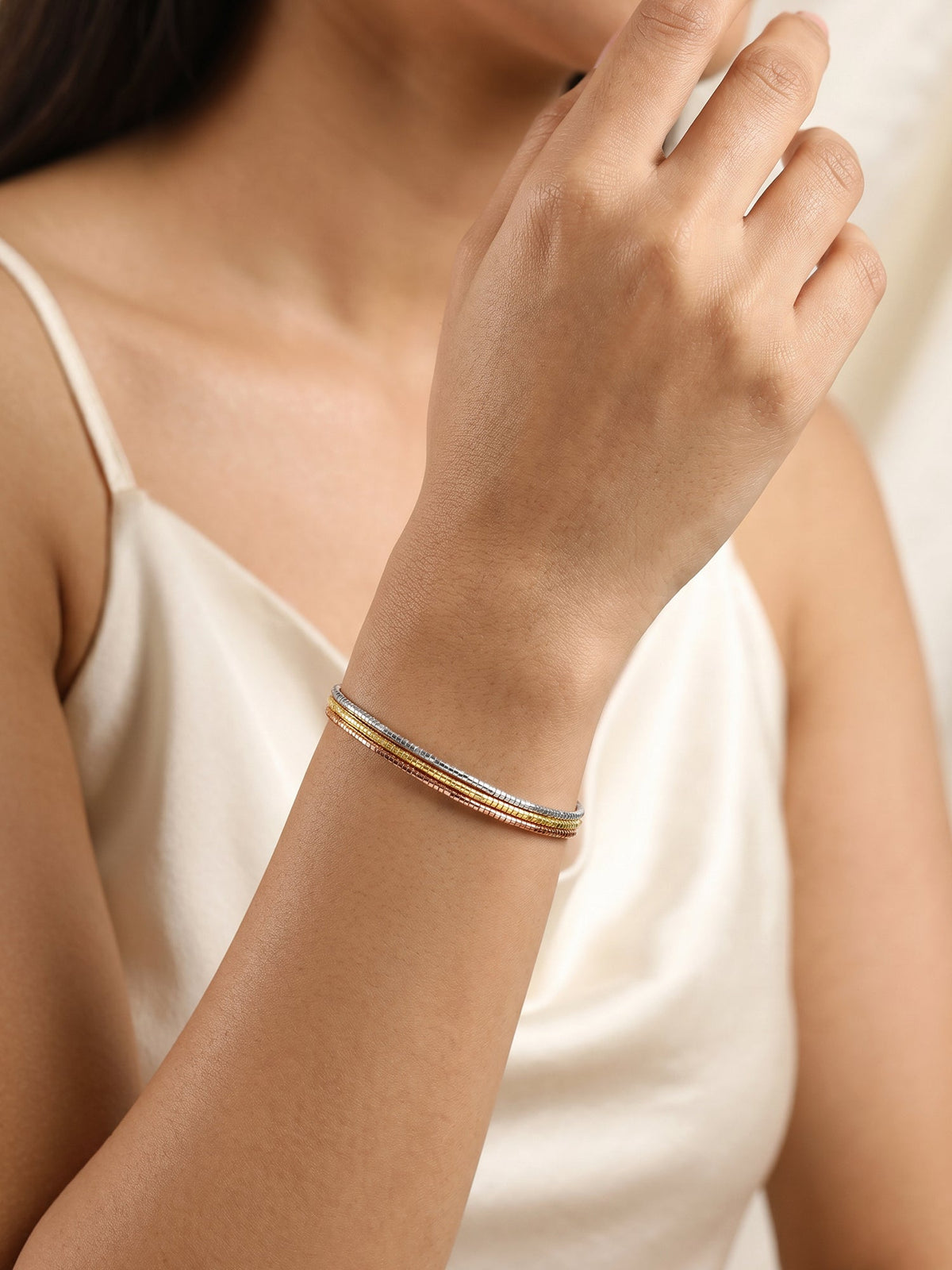 Triple Tone Auric Harmony Bracelet