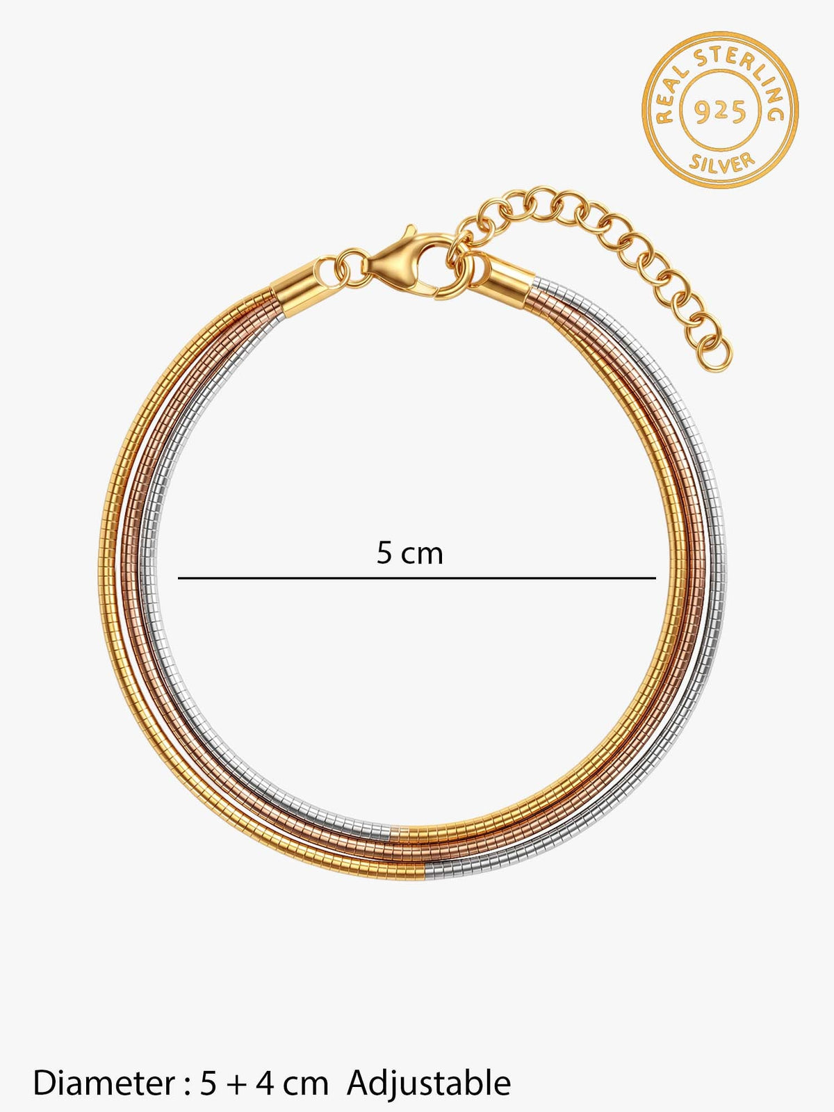 Triple Tone Auric Harmony Bracelet