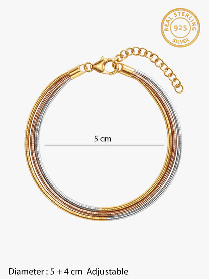 Triple Tone Auric Harmony Bracelet