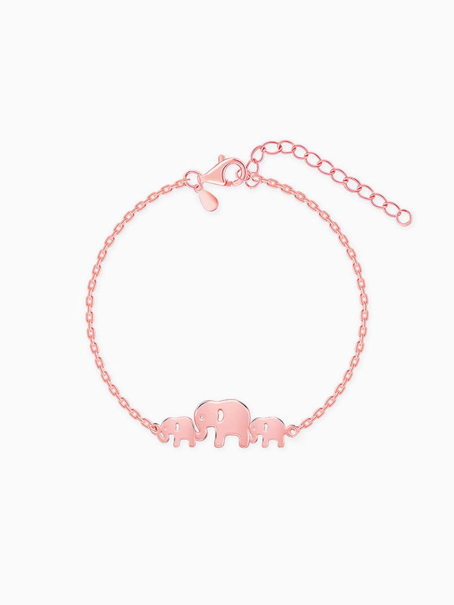 Rose Gold Elephant Herd Bracelet