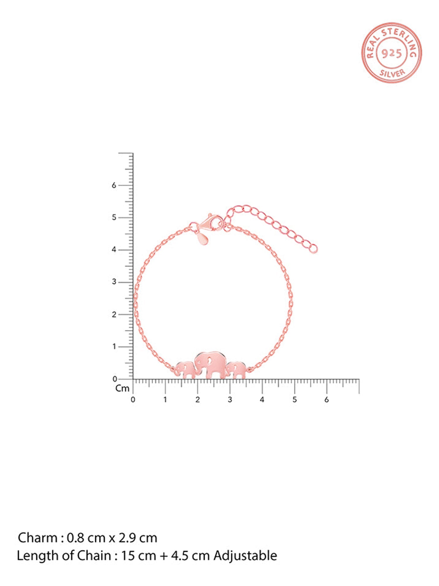 Rose Gold Elephant Herd Bracelet