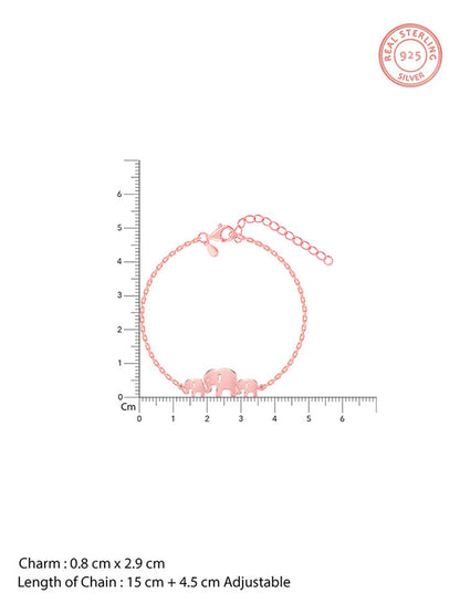 Rose Gold Elephant Herd Bracelet
